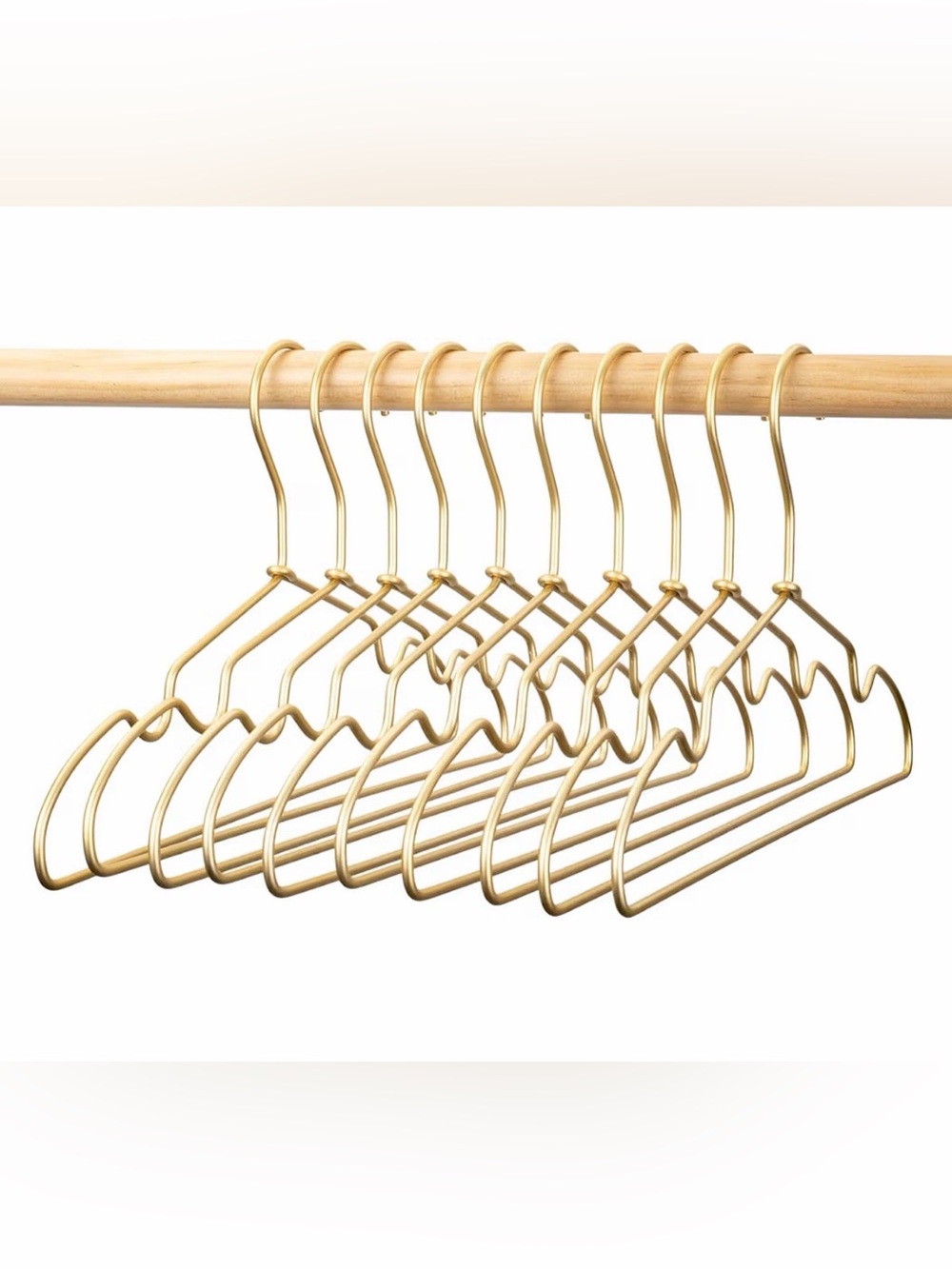 Baby infant toddler Gold Metal Clothing Hangers Set of 10 neutral decor gender